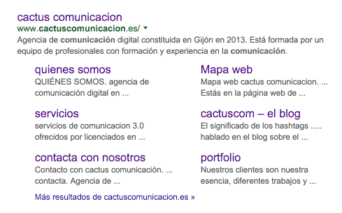 cactus comunicación resultados Google