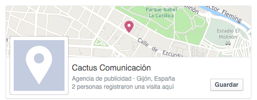 Página no completa de la información de Facebook