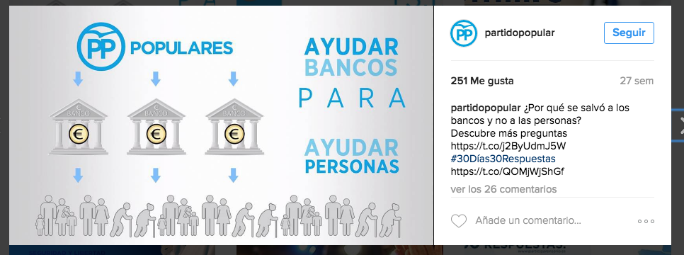  Publicación en Instagram del PP. 