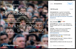  Publicación en Instagram de Podemos