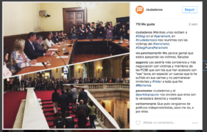 Publicación en Instagram de C´s