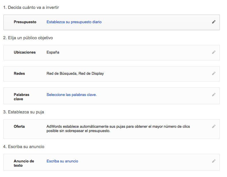 Crear cuenta en Google Adwords