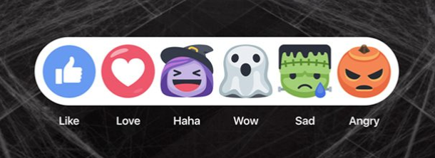 reacciones Facebook por Halloween