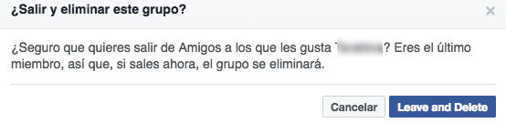 borrar un grupo de Facebook