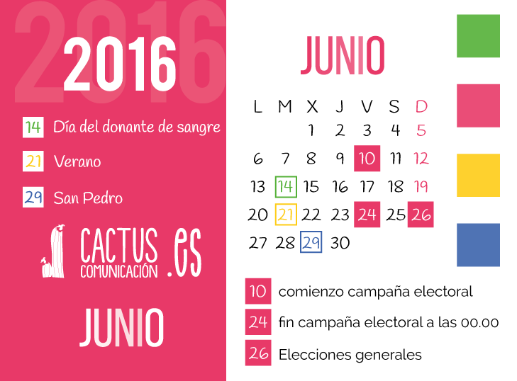 calendario de las elecciones 26J