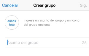 Crear grupo en whatsapp