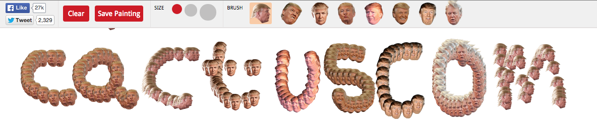 Dibujado con caras de Donald Trump