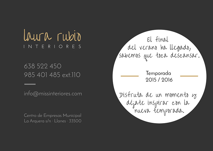 Flyers promocionales, acción creativa para Laura Rubio