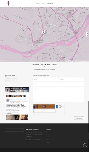 diseño página web para cofradía de Semana Santa en Zamora